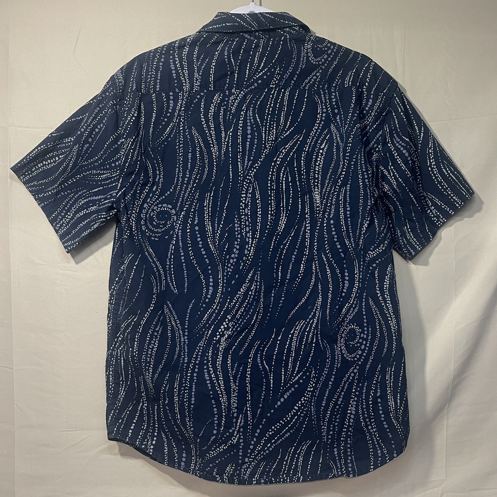 Billabong Sundays Mini Abstract Short Sleeve Button Down Navy Blue Mens Small - Picture 4 of 7